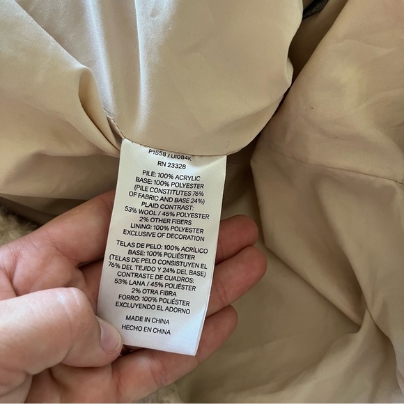 Pendleton Cream Sherpa Shearling Fuzzy Fleece Zip Up Jacket Women's Size Medium - Picture 14 of 14